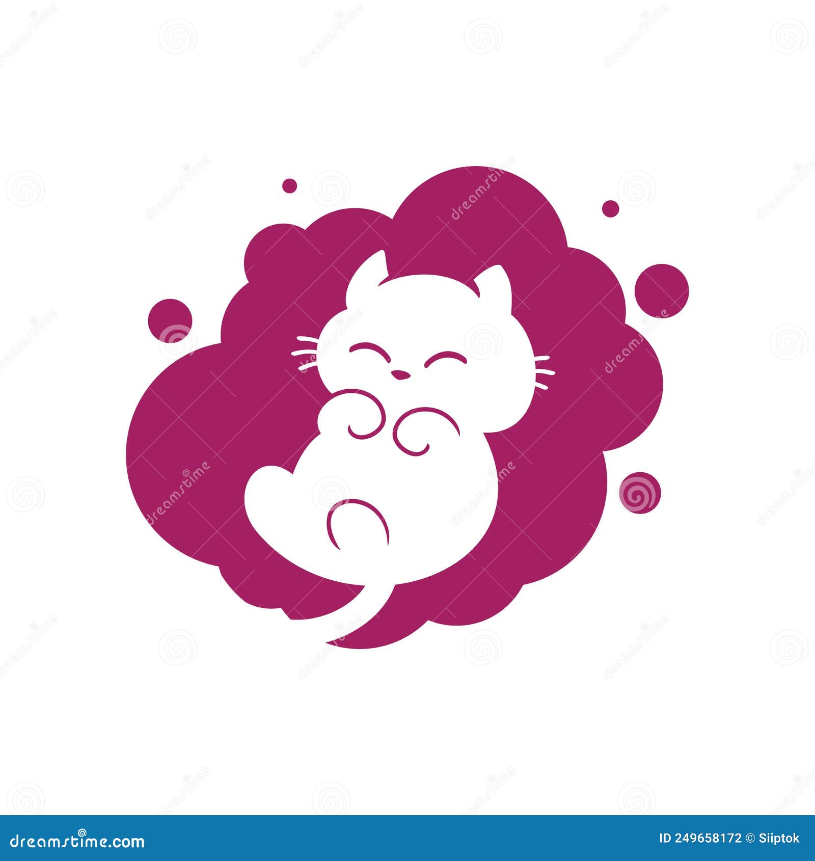 Cute kitty cat logo design stock illustration. Illustration of design