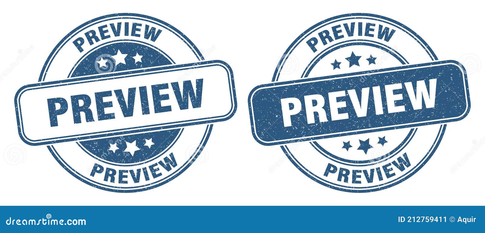Preview Stamp. Preview Label. Round Grunge Sign Stock Vector