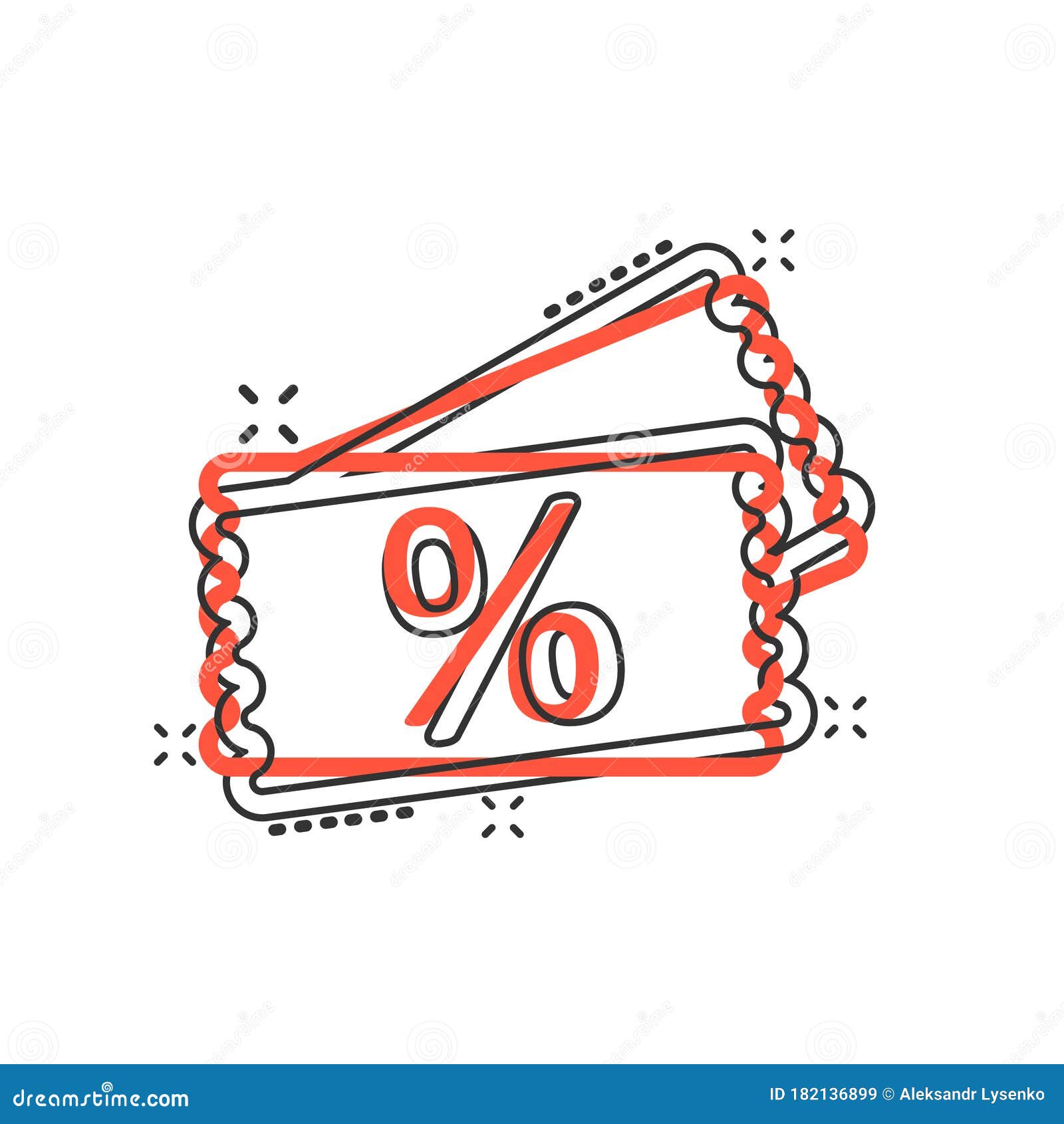 Price Coupon Icon in Comic Style. Discount Tag Cartoon Sign Vector
