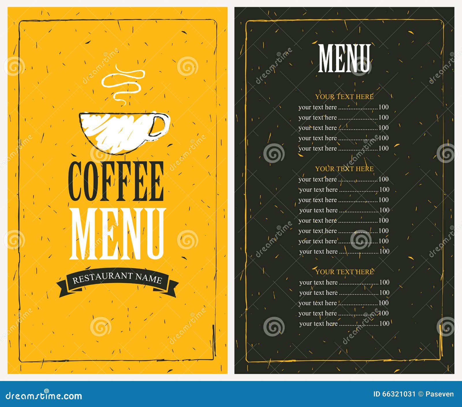 Price List and a Cup of Coffee Stock Vector Illustration of food