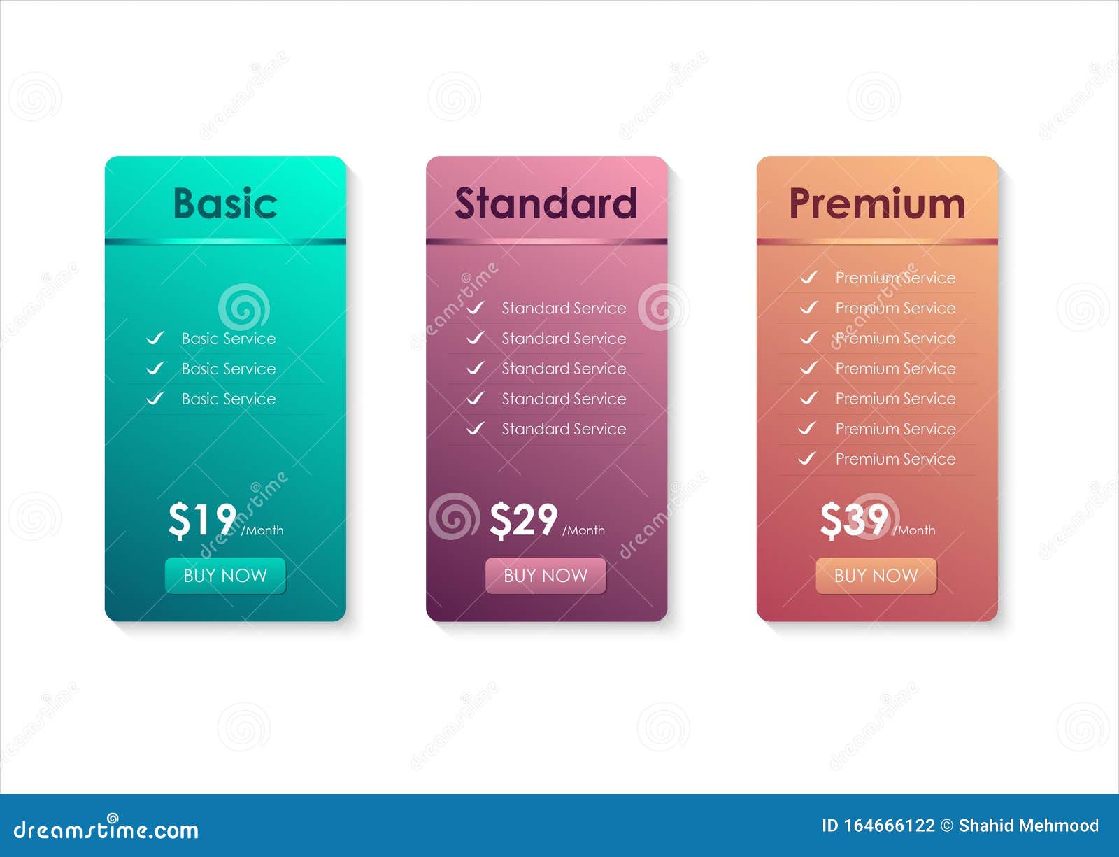 Price Comparison Table, Pricing Table Template For Website, Stock Vector - Illustration of ...