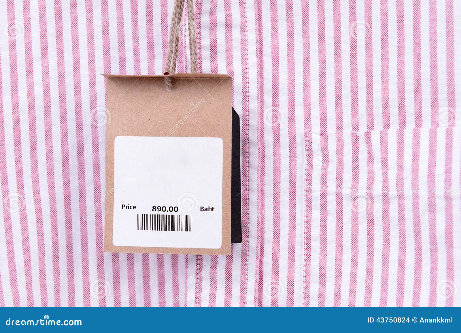 Price Tag with Barcode on Shirt Stock Photo Image of blue, style