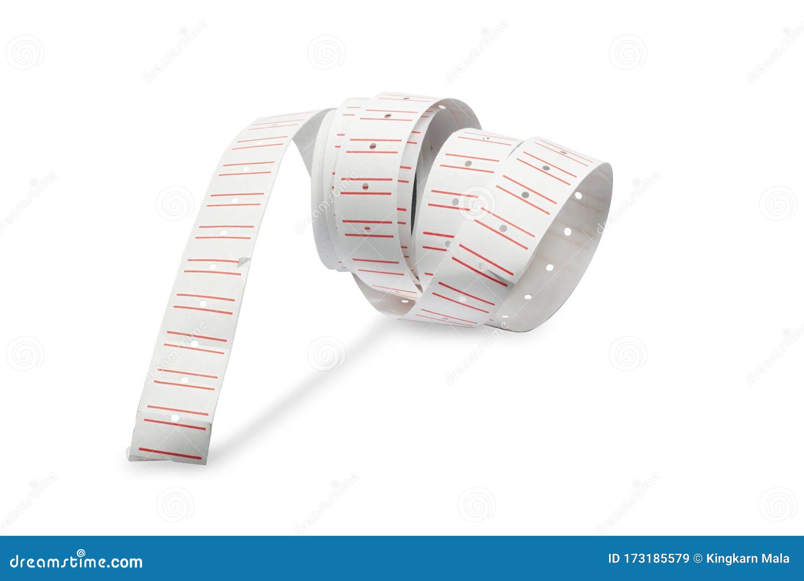 Price Tag Roll on a White Background,with Clipping Path Stock Image