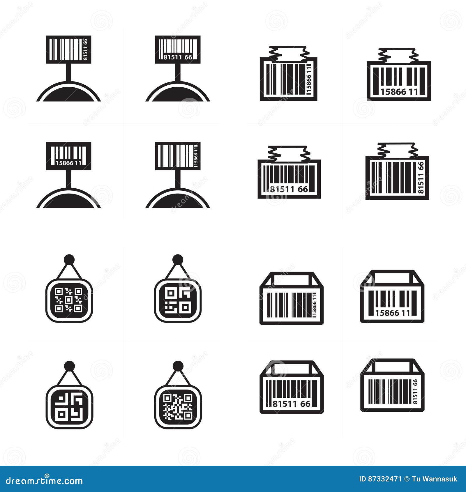 Price Tag Set and Barcode Design Set Stock Illustration Illustration