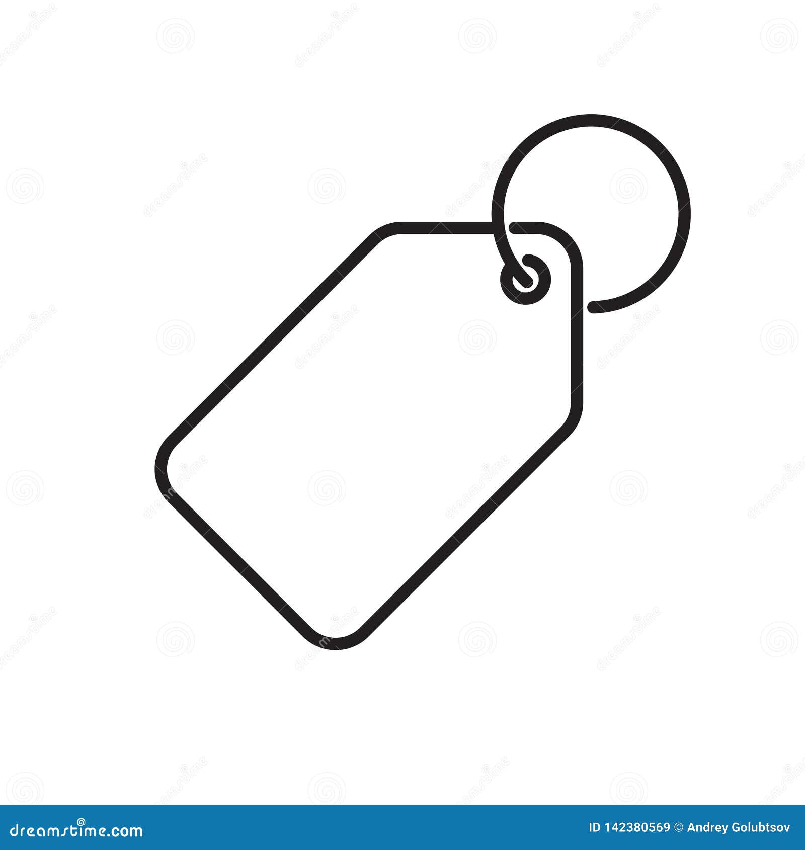 Price Tag Vector Icon Label. Pricetag with Ring, Luggage Tag or Keychain  Symbol Stock Vector - Illustration of craft, market: 142380569
