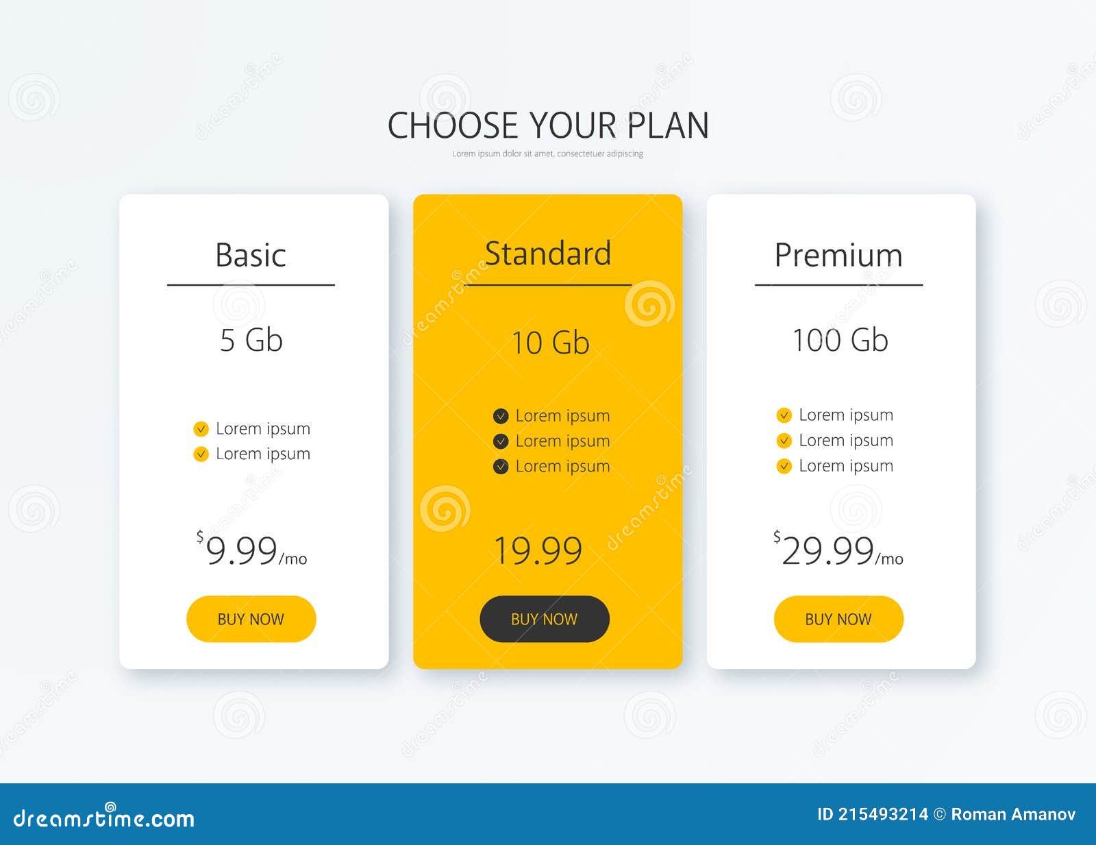Pricing table illustration stock vector. Illustration of list 215493214