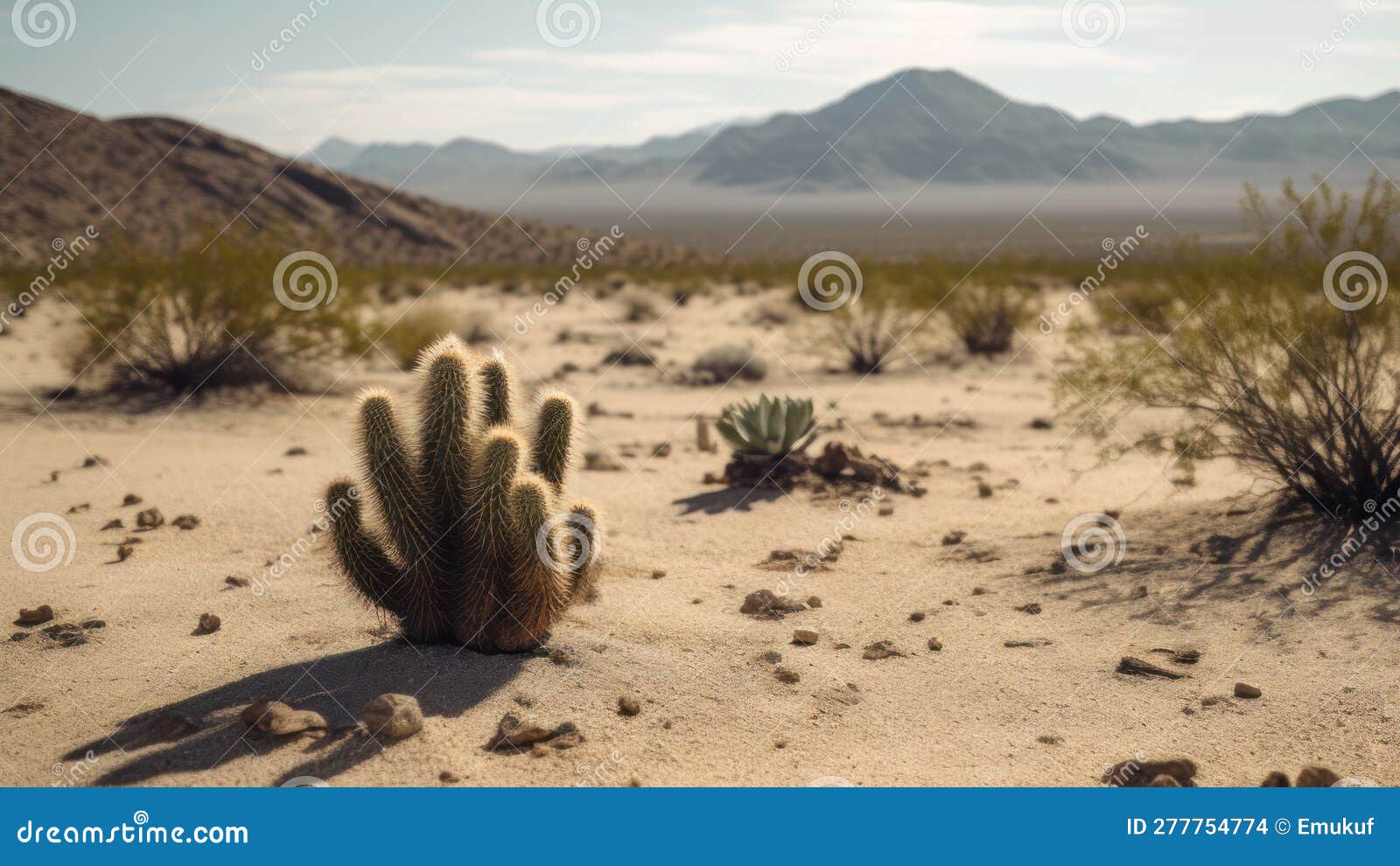 Prickly Cactus in the Desert Hot Weather Generative Ai Stock