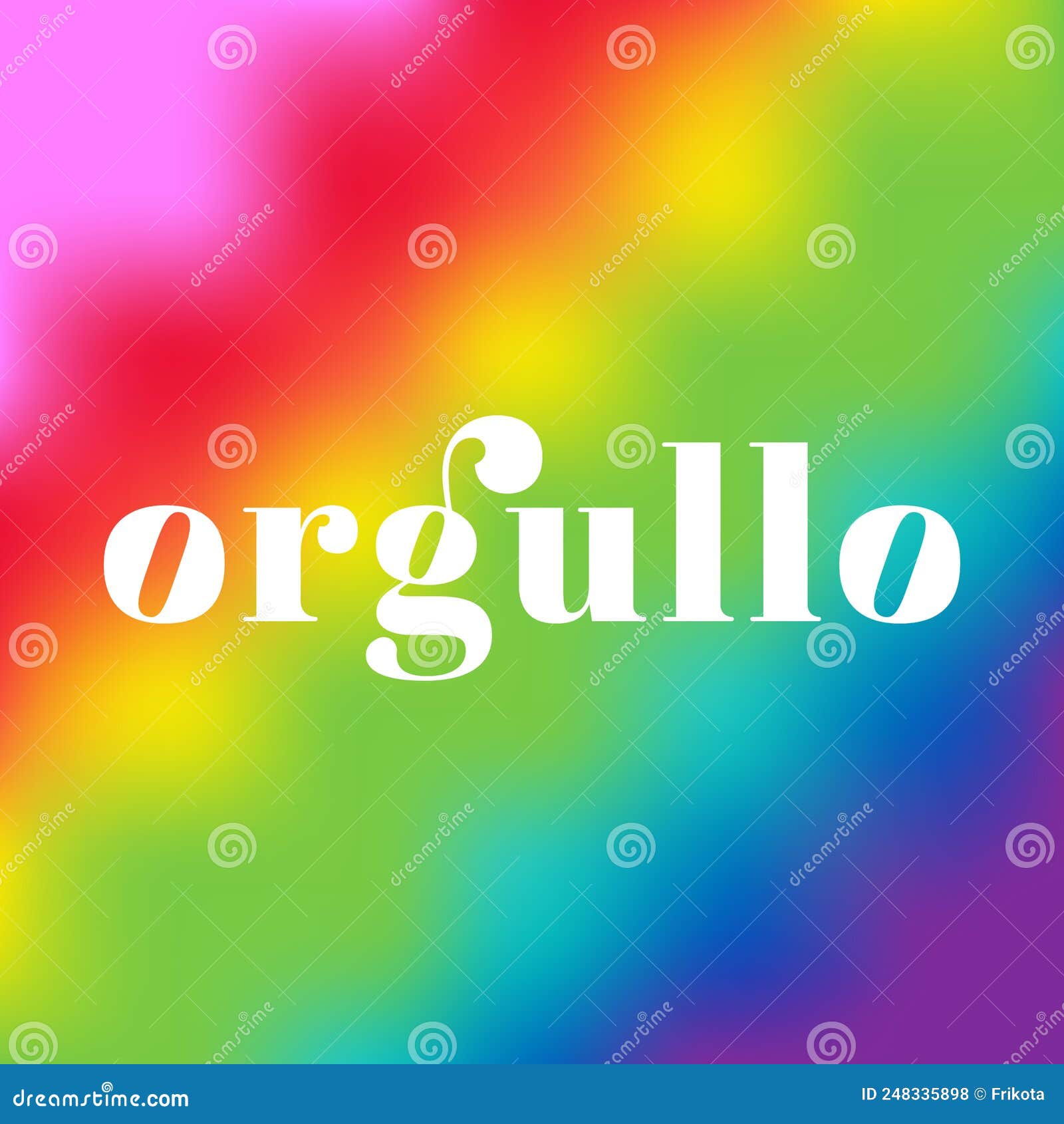 pride lgbtq abstract multicolor tie dye background. rainbow banner with the word pride in spanish: `orgullo`. lettering. gay pride