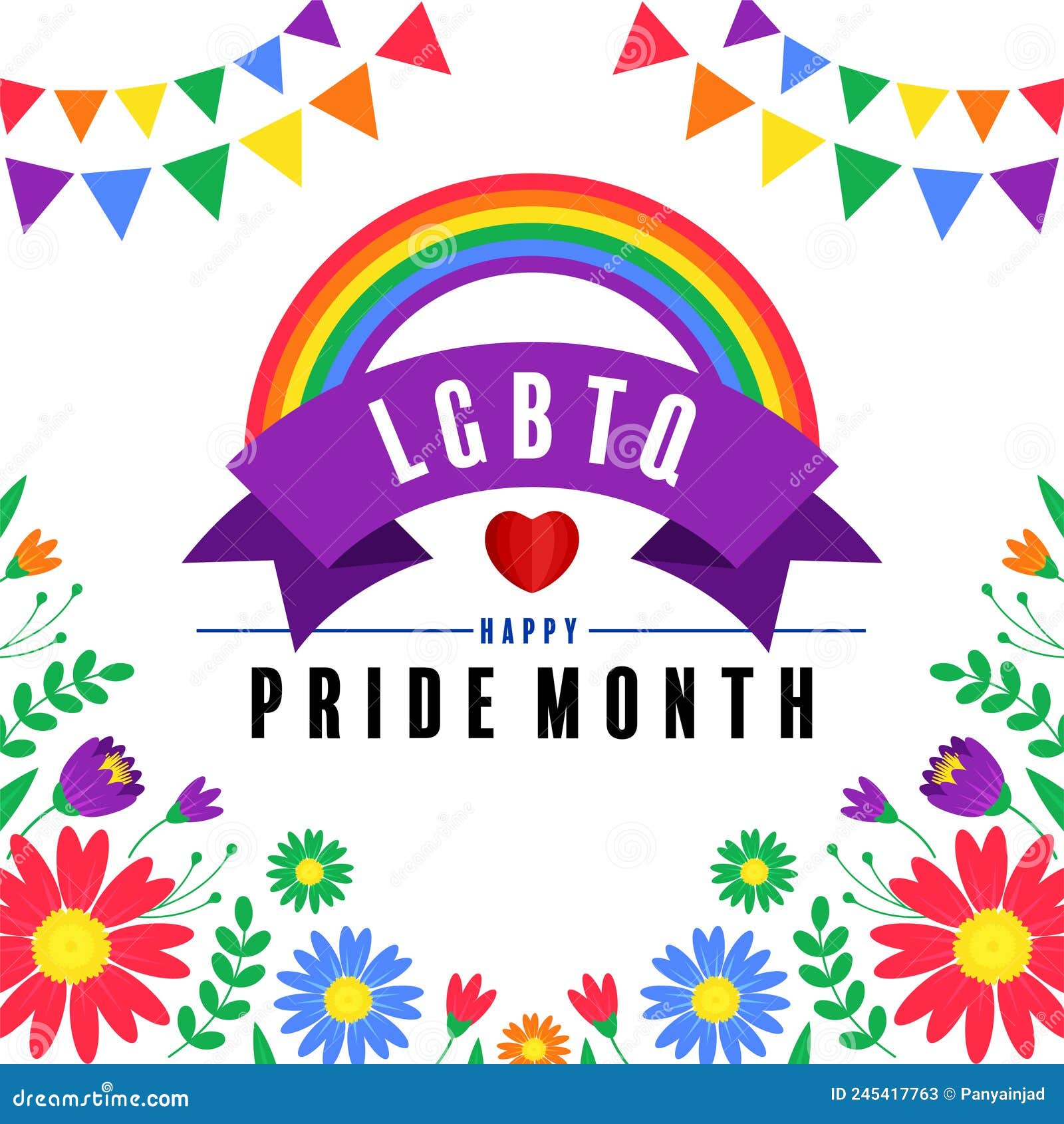 Pride Month with Flag Rainbow Stock Vector Illustration of gender