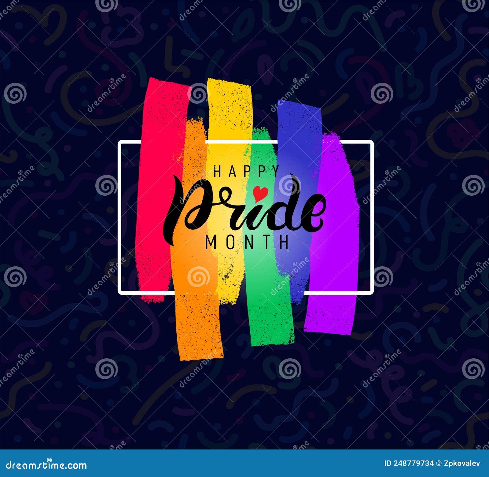 Pride Month 2022 Logo With Rainbow Flag. Pride Symbol With Heart, LGBT ...
