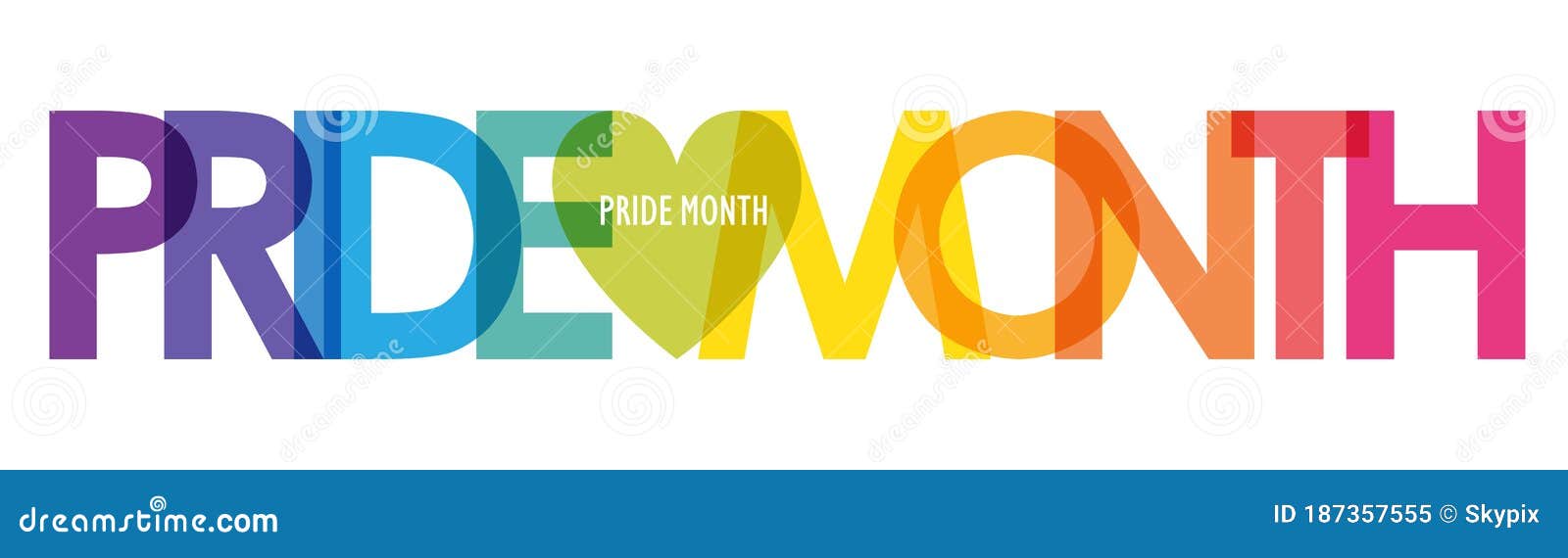 pride month rainbow typography banner