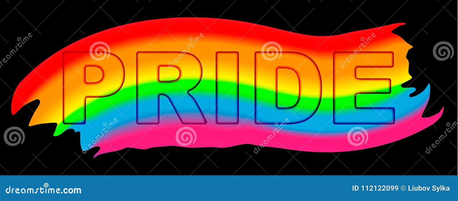 Pride Typography Word Rainbow Color Lgbt Pride Slogan