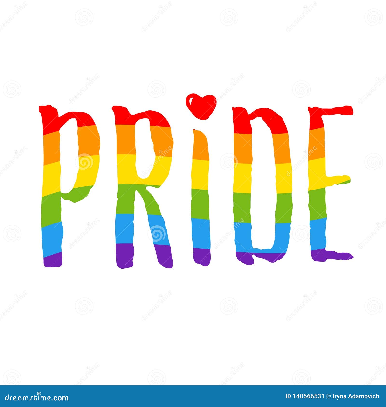 pride word, rainbow gay, lgbt lesbian ,  sign  on white