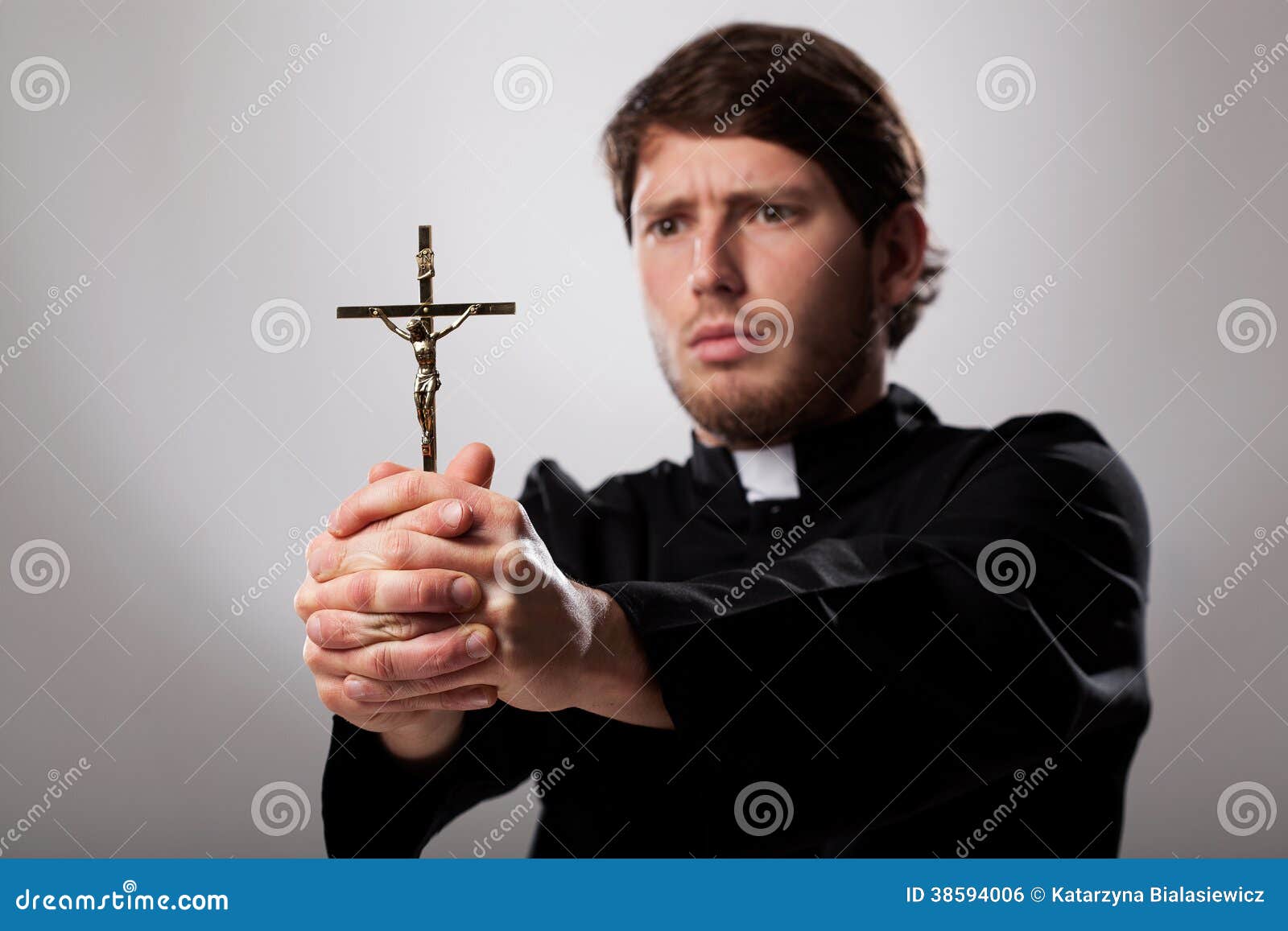 Priest with cross stock photo. Image of cross, pastor - 38594006