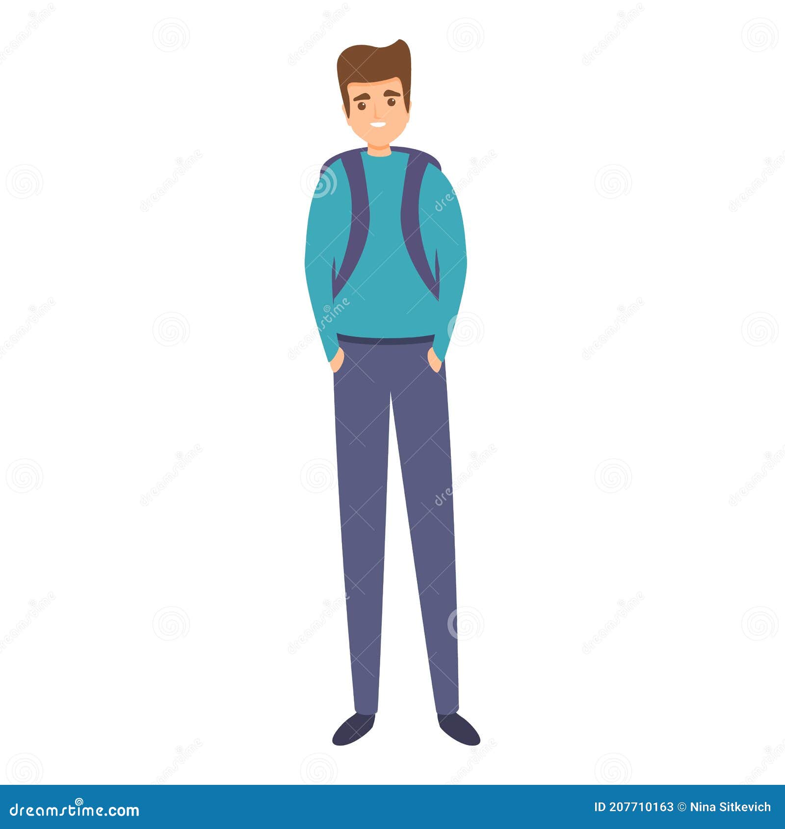 Primary School Uniform Icon, Cartoon Style Stock Illustration