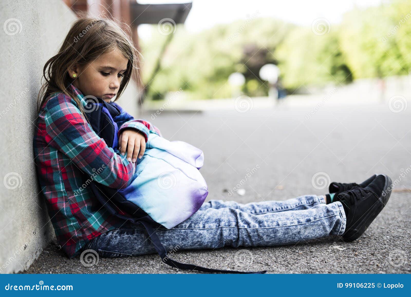 Primary Student Depress at the School Stock Image - Image of girl ...