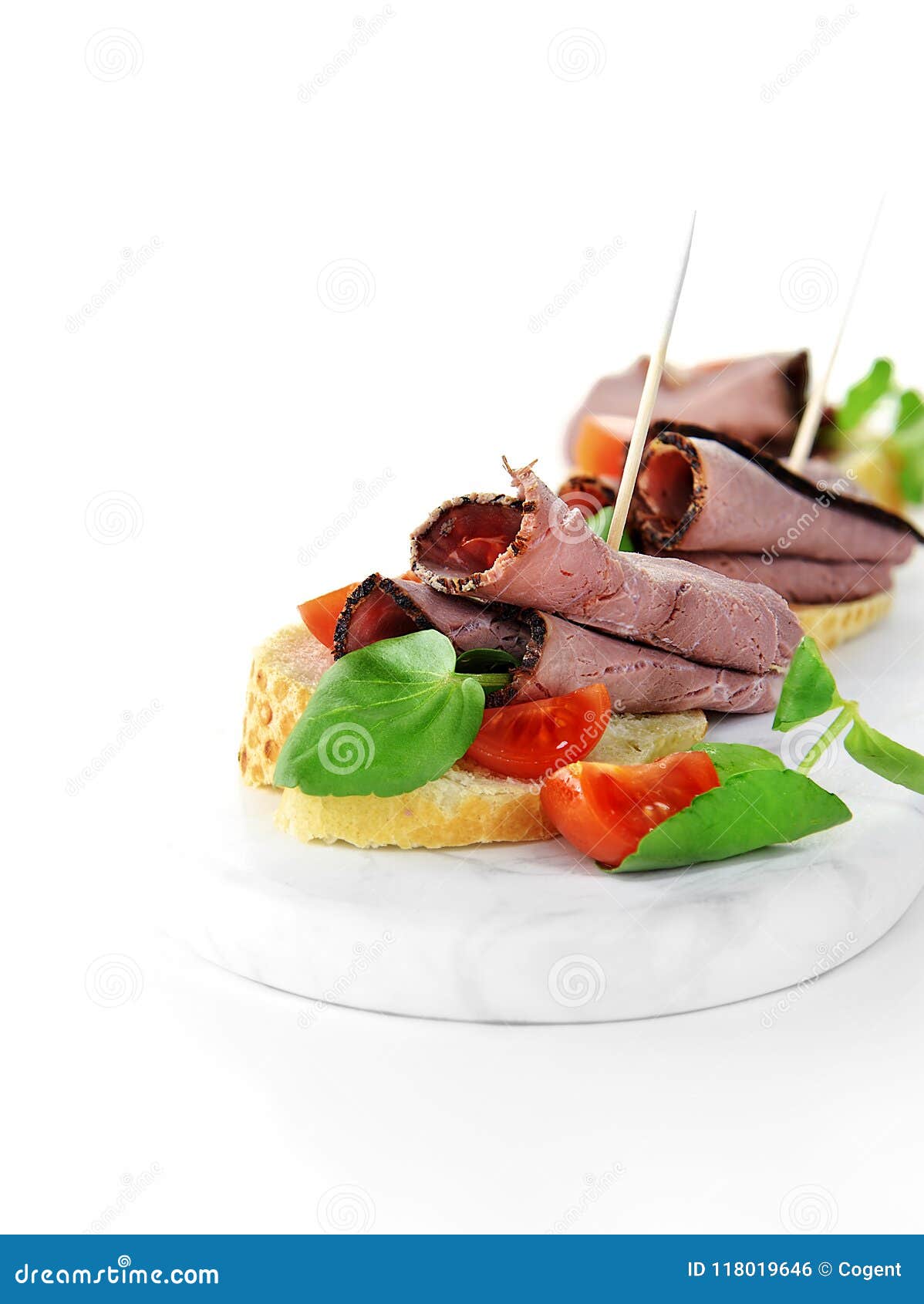 Roast Beef Canapes stock photo. Image of baguette, food - 118019646