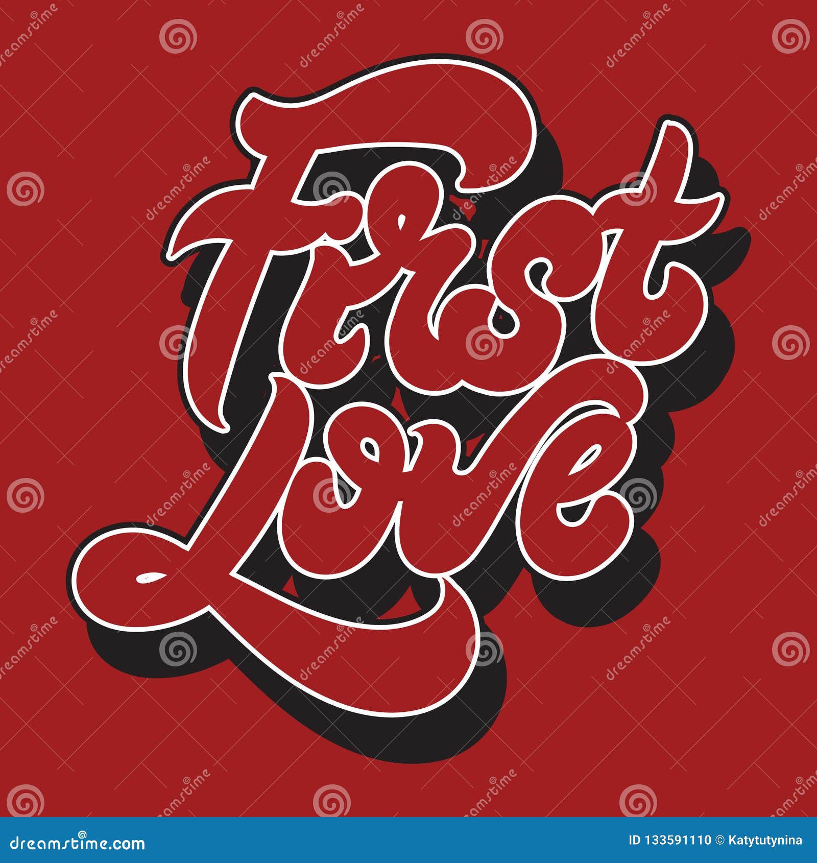 Primer Amor Letras Manuscritas Del Vector Aisladas Ilustración del Vector Ilustración de ropa