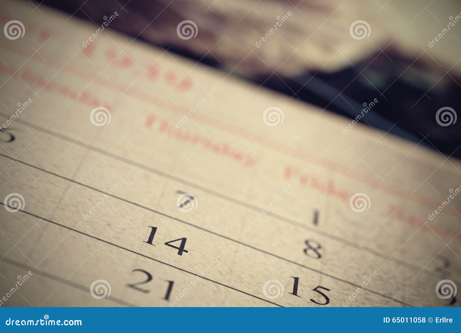 Calendario Vintage In Bianco E Nero 27x15cm