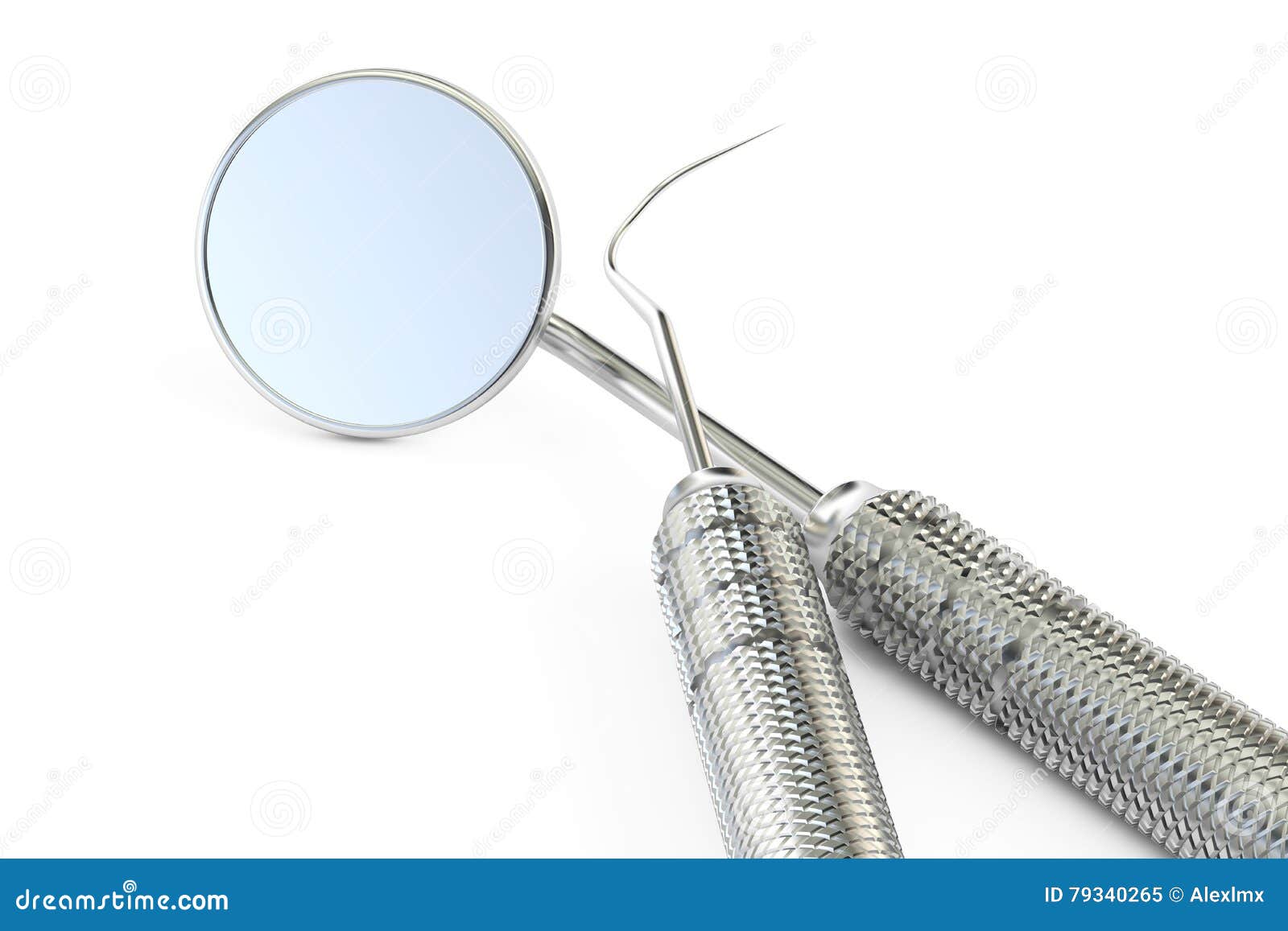 Primer Dental De Los Instrumentos, Representación 3D Stock de