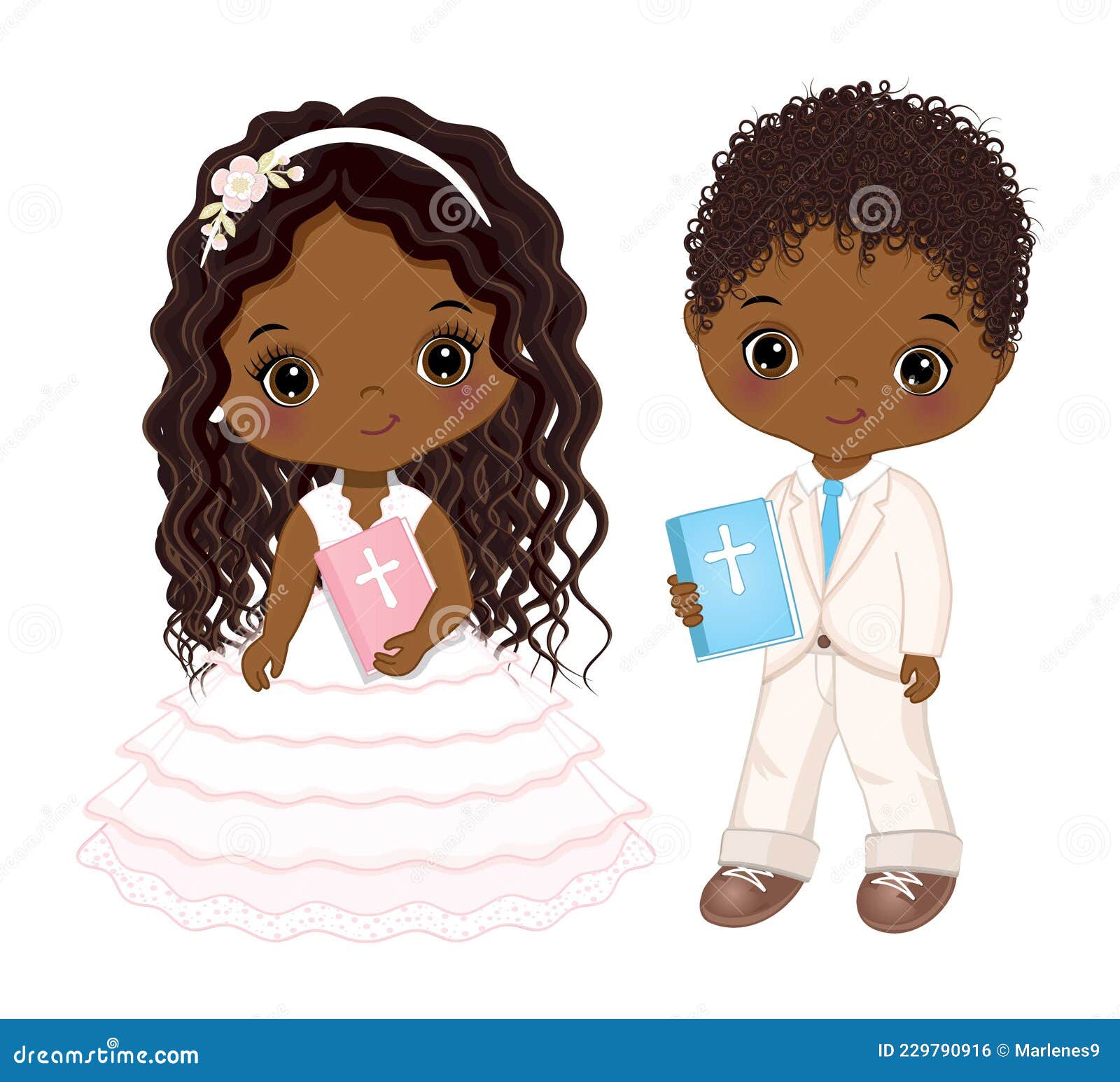 Primera Comunión Para Niños Afroamericanos. Vector 1 Comunión Para Linda  Niña Y Niño Negro Ilustración del Vector - Ilustración de peinado,  muchacha: 229790916