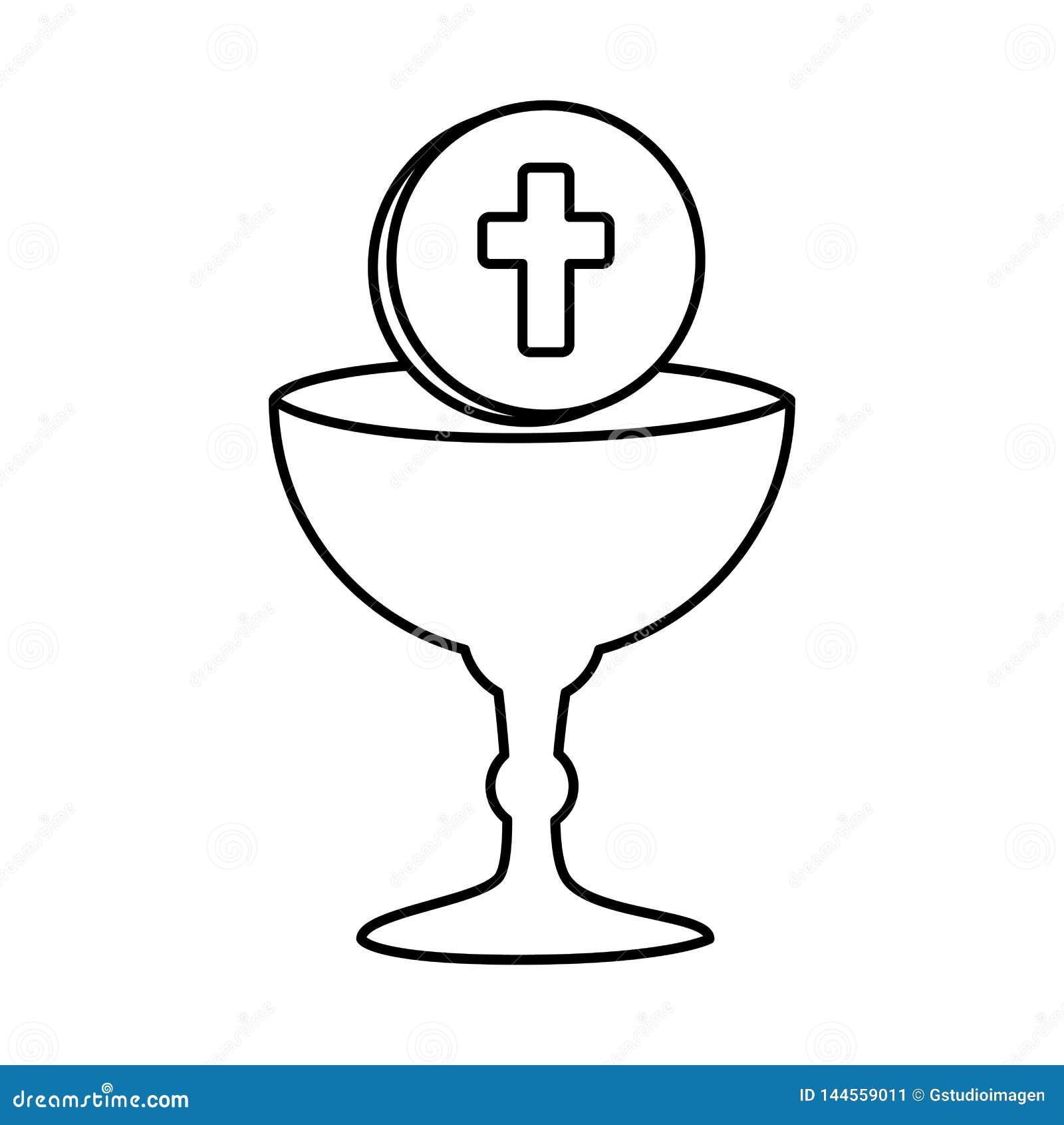 Primera comunión en cáliz ilustración del vector. Ilustración de