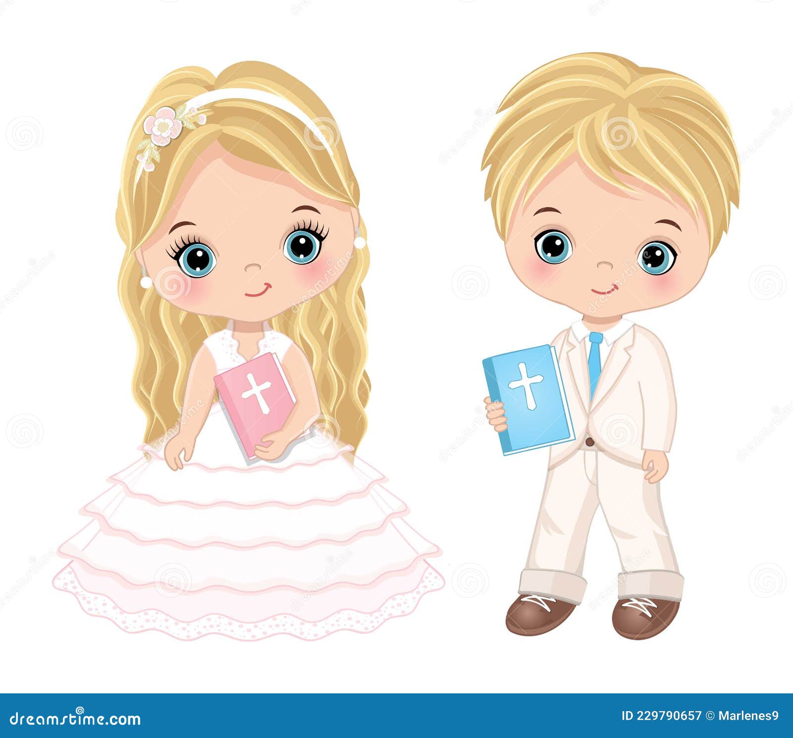 Primera Comunion Para Ninos. Vector 1 Comunion Para Una Linda Nina Y Nino Ilustracion del Vector Ilustracion de muchacha muchacho 229790657
