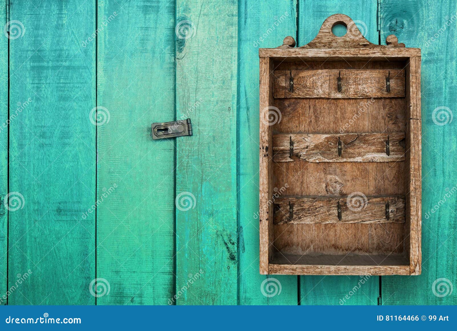 Primitive Vintage Key Cabinet Wooden Hanging Wall Box Hotel Boo