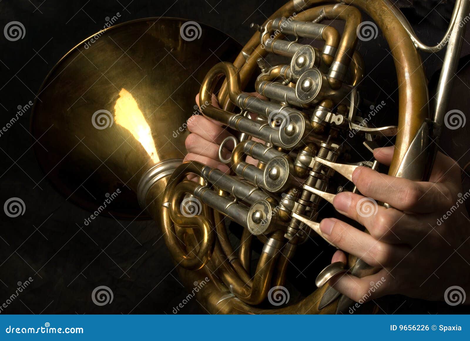 Primo Piano Del Corno Francese Fotografia Stock Immagine di musica