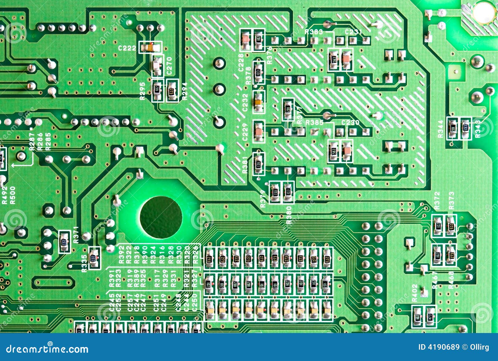 Primo Piano Di Micro Circuito, Resistori E Chip Della a Immagine Stock