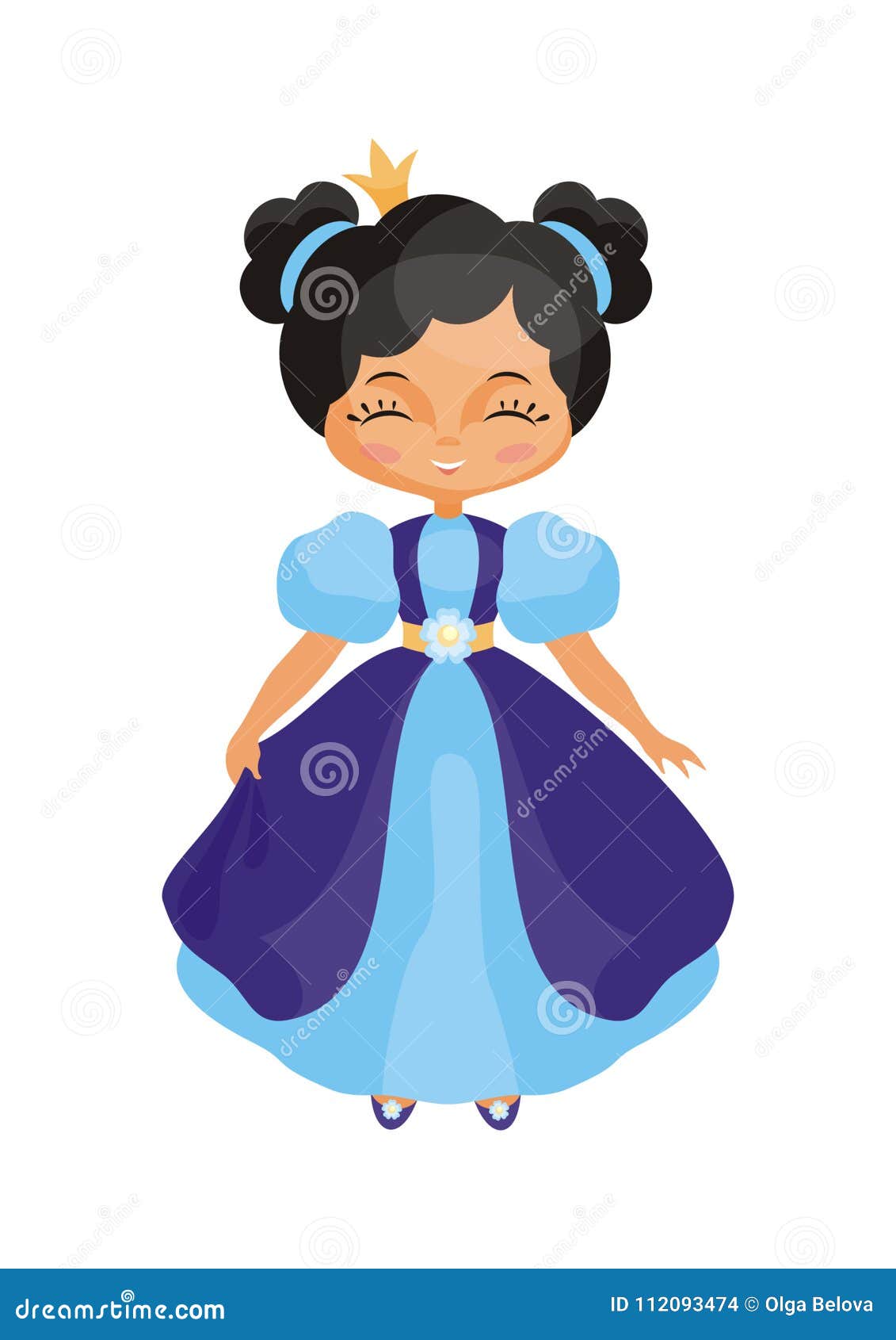 Princesa En Un Vestido Azul Ilustración del Vector - Ilustración de  divertido, alineada: 112093474