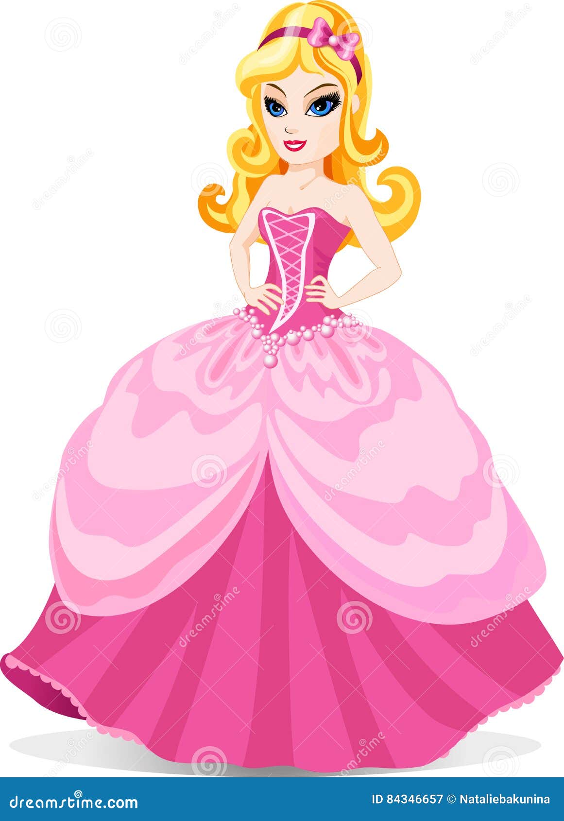 Recitar Inocente Visible Princesa en vestido rosado ilustración del vector. Ilustración de imagen -  84346657