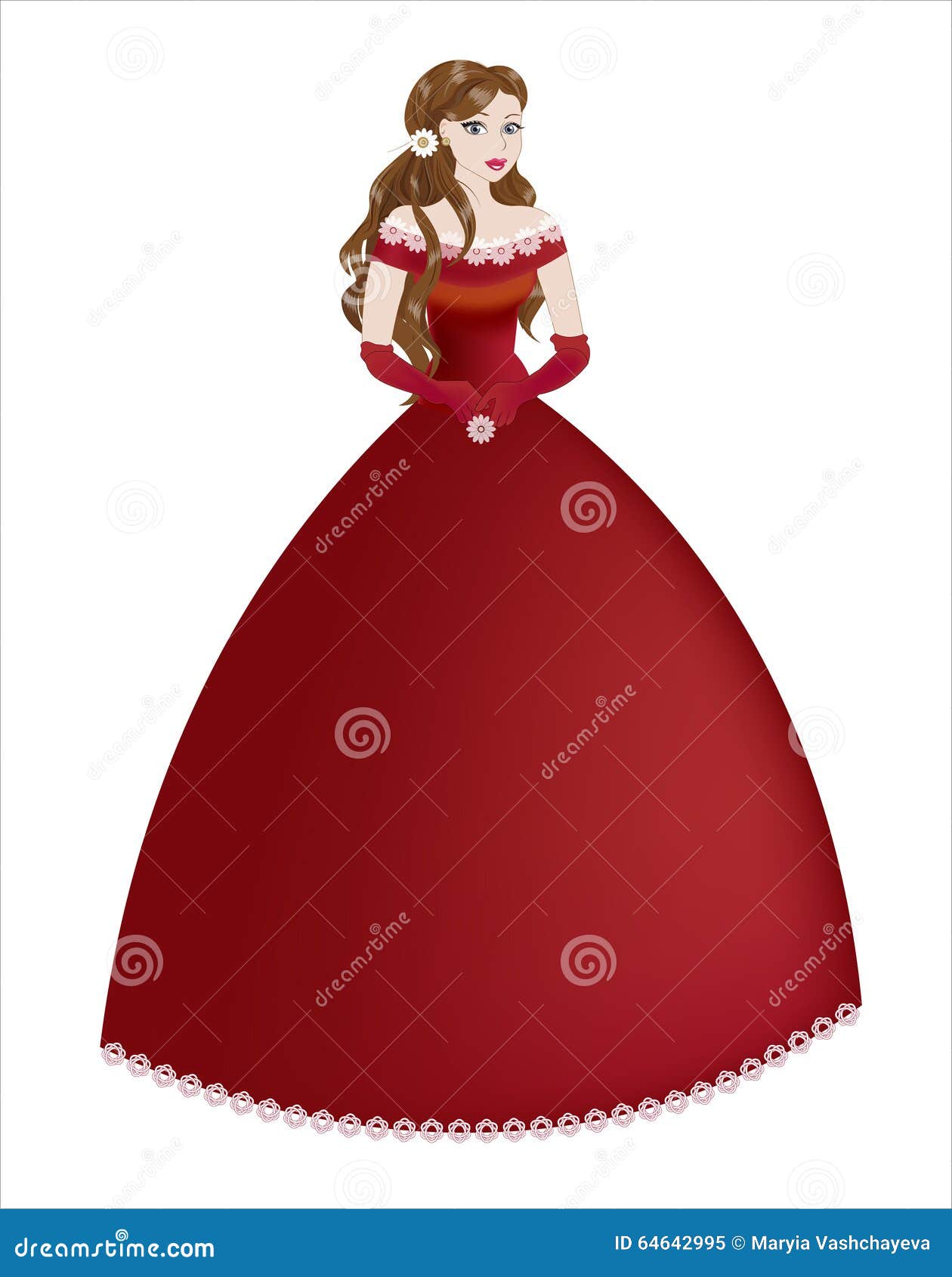 princesa com vestido vermelho