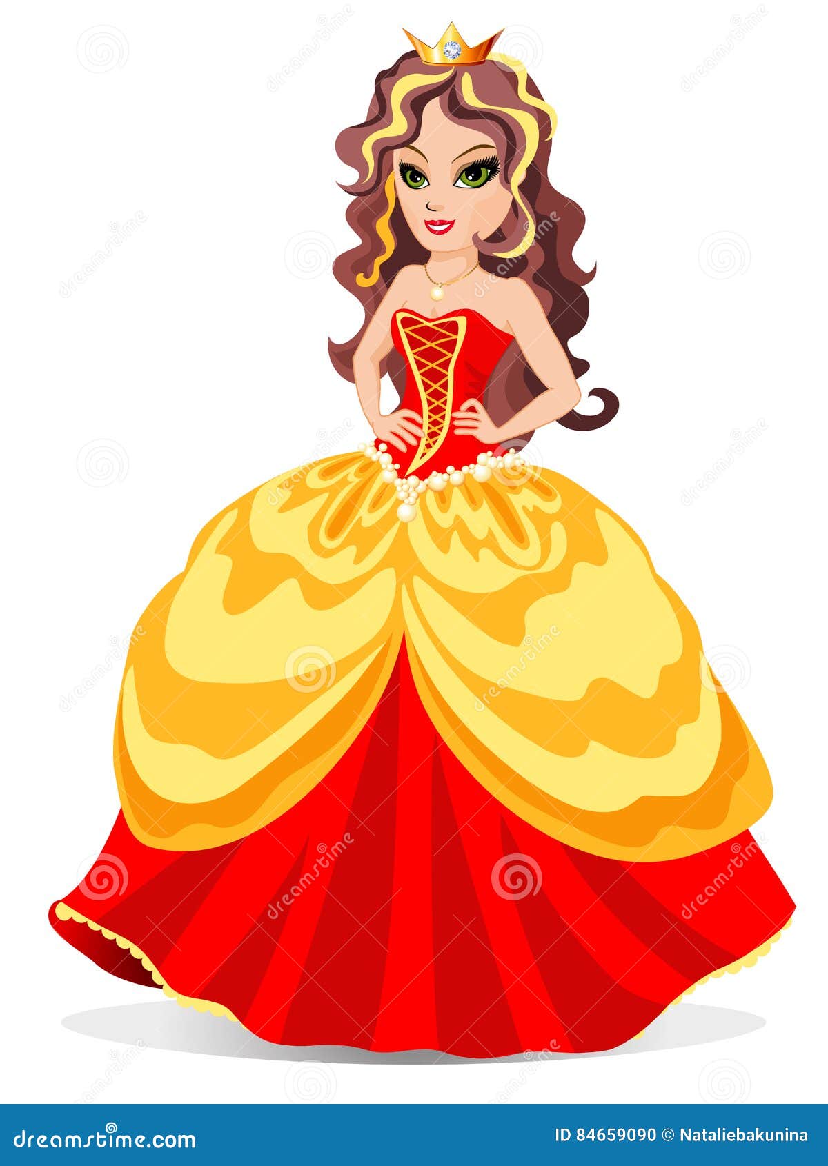 princesa com vestido vermelho