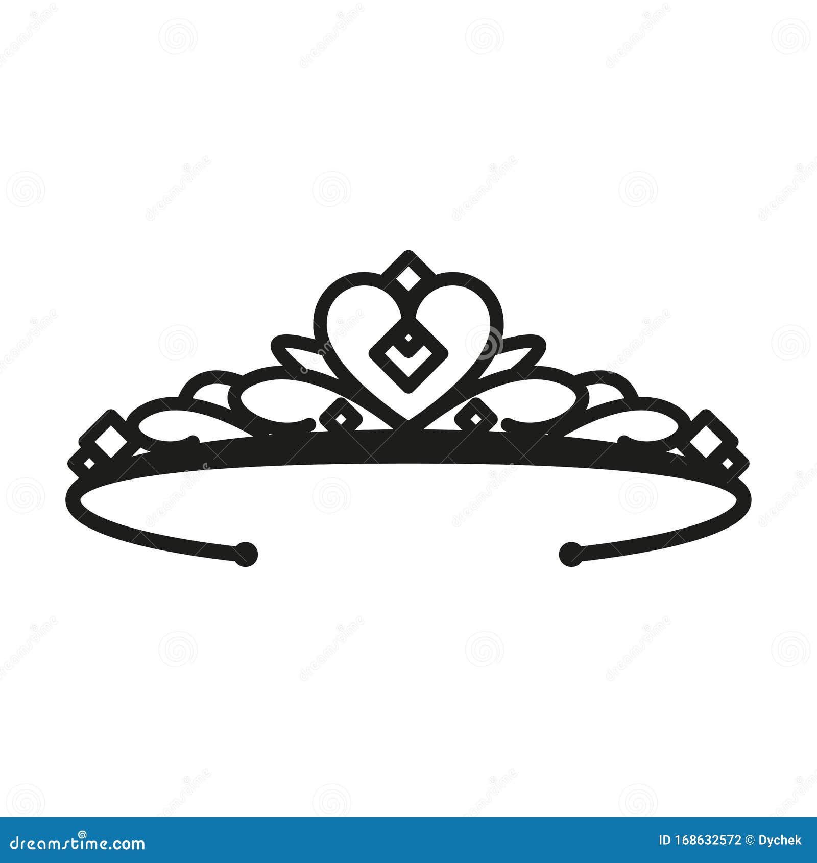 Princesa Tiara Ilustración Vectorial Plana Simple Ilustración del