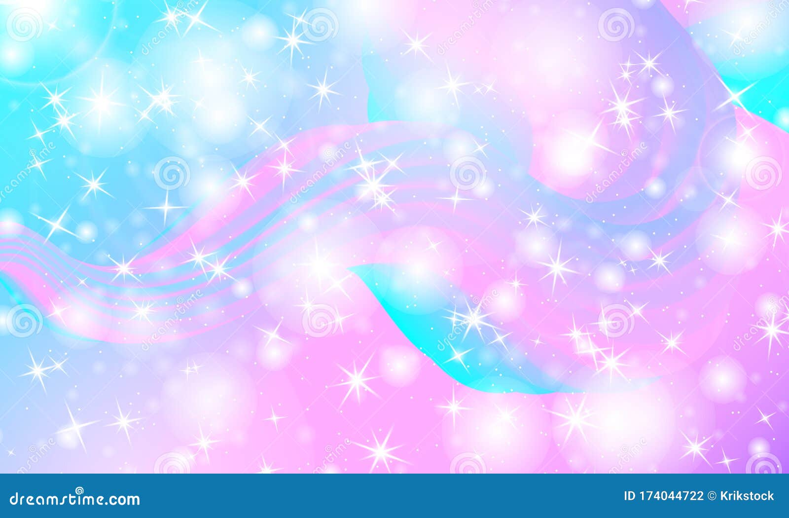 Princess Background. Mermaid Rainbow. Vector Stock Vector