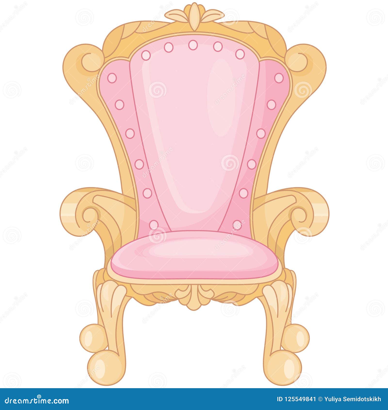 Princess Ballroom Royal Pink Throne Stock Vector Illustration Of