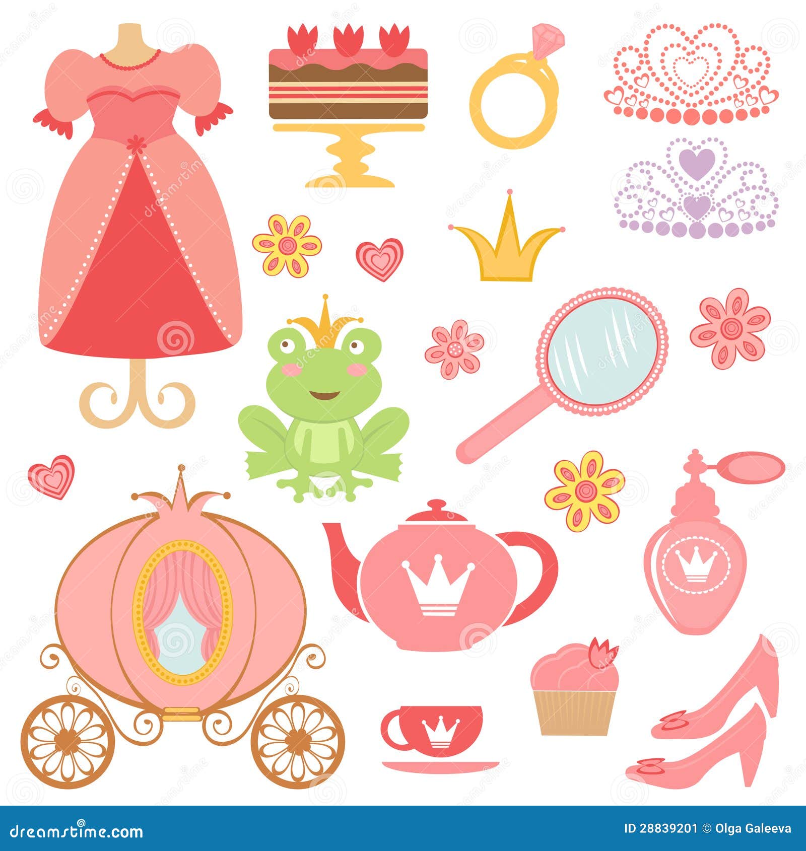 Princess collection stock illustration. Illustration of glamour - 28839201