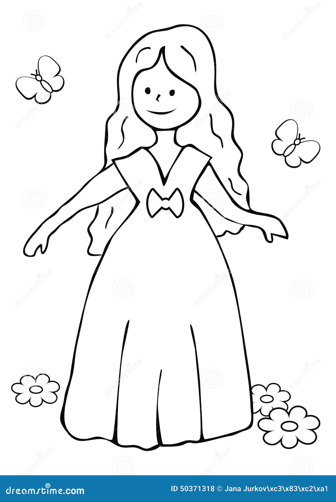 Download Princess Coloring Book Stock Vector Illustration Of Doll 50371318