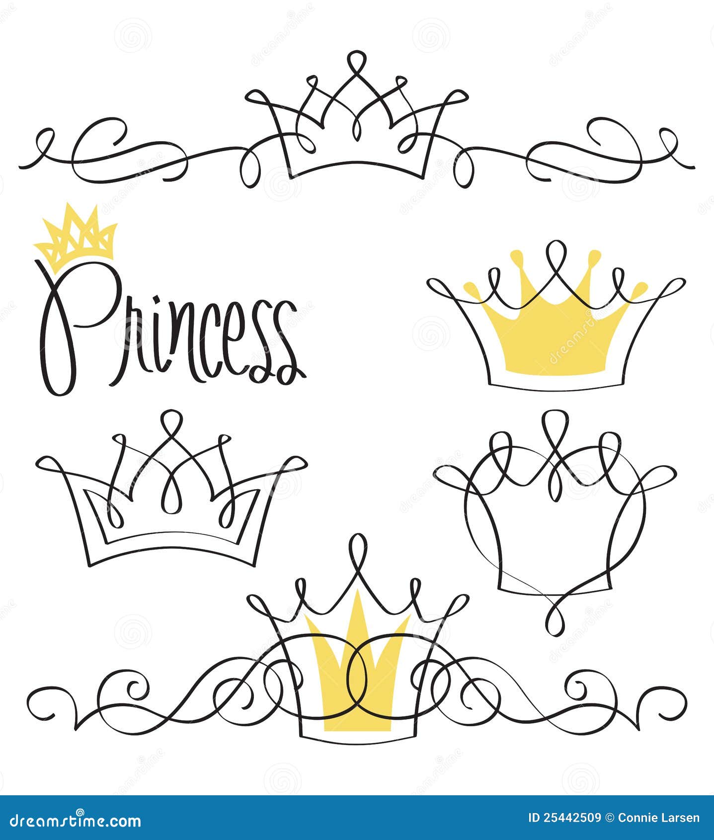 Princess Crown Set Eps Stock Vector Illustration Of Heraldry