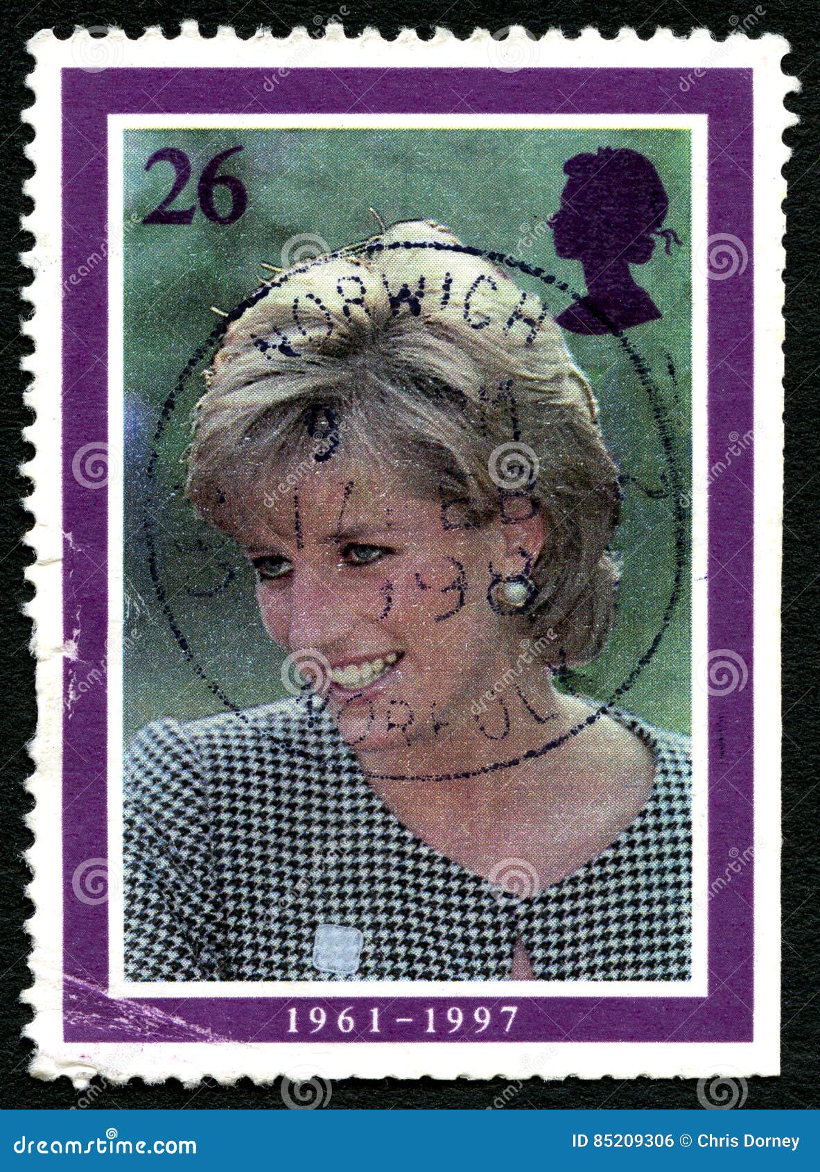 Princess Diana UK Postage Stamp Editorial Photo - Image of philately ...