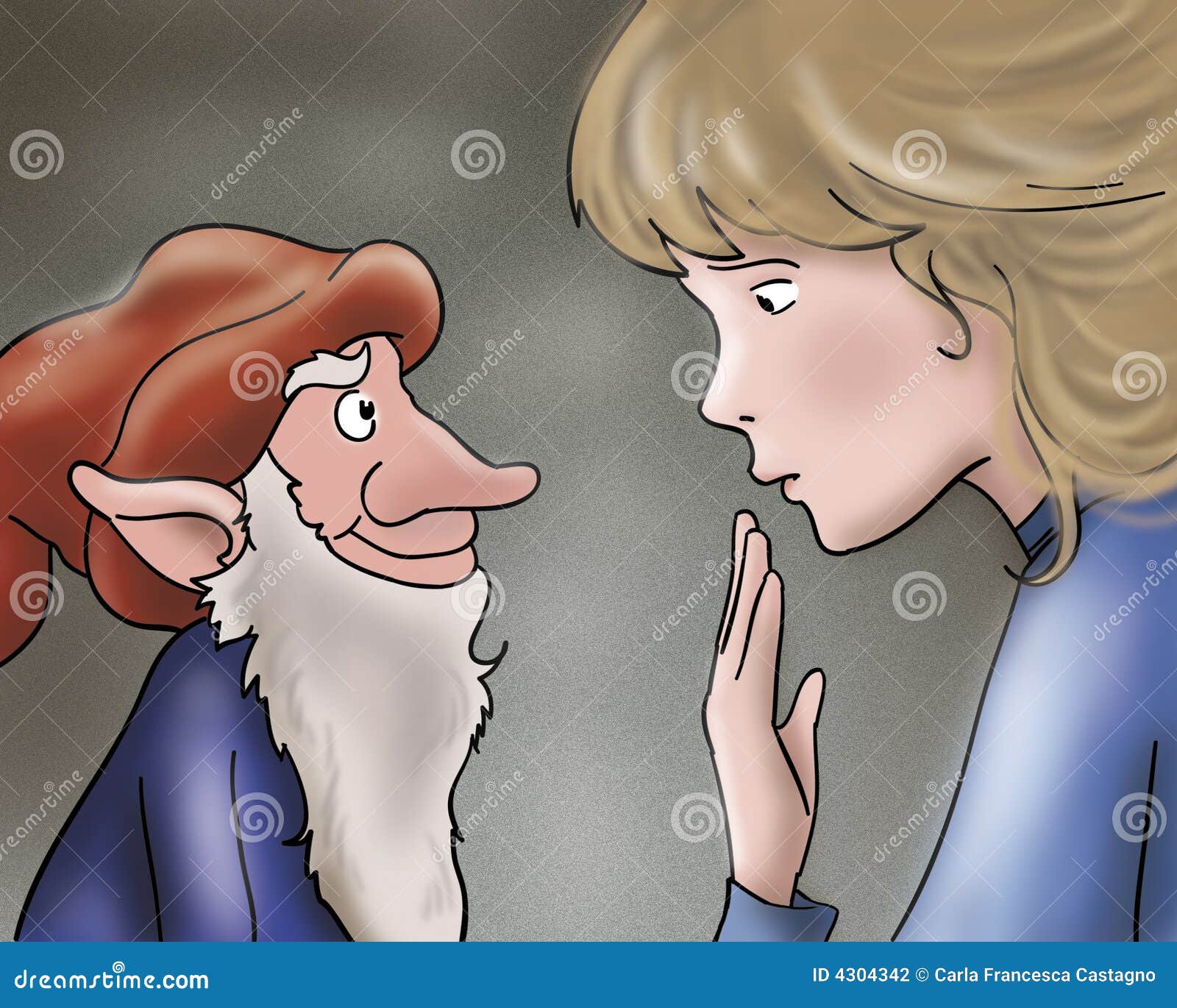 Princess and Evil Elf Rumpelstiltskin Stock Illustration Illustration