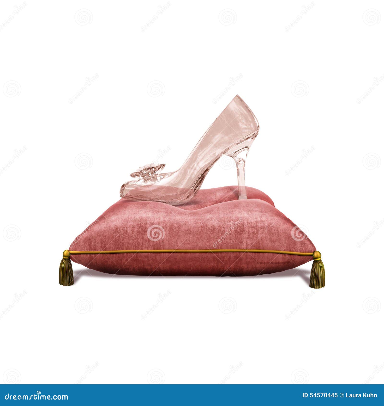 princess glass slipper on pillow