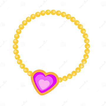 Princess Necklace with Heart Stock Vector - Illustration of decoration ...
