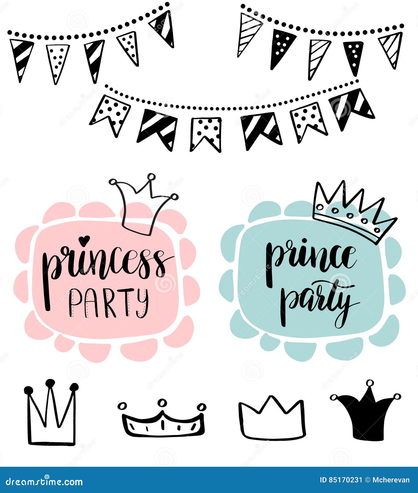 Princess Party Bridal Shower Card Design Birthday Girl Lettering
