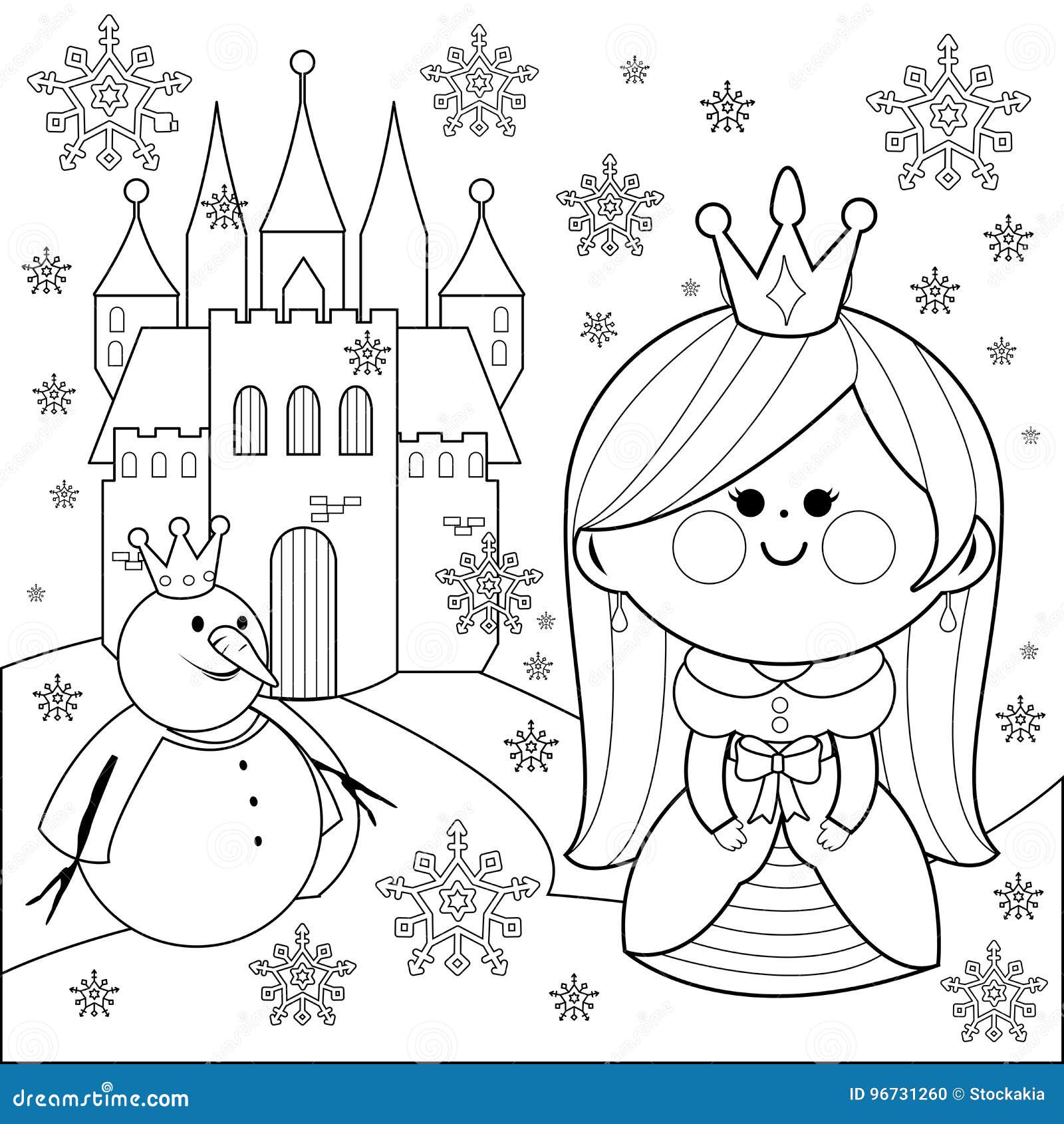 Coloring Castle Winter Stock Illustrations – 22 Coloring Castle Winter ...