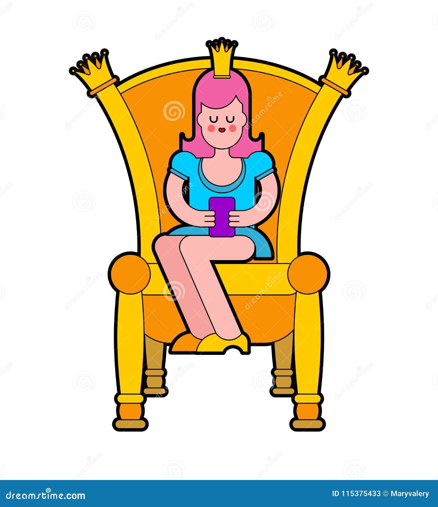 Download Princess On The Throne Cartoon Vector | CartoonDealer.com ...