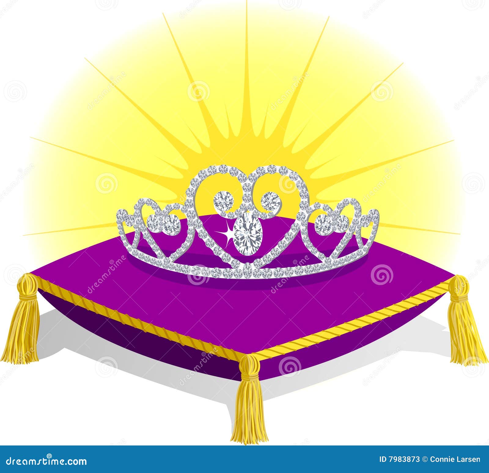 Princess Tiara on Pillow/eps Stock Vector - Illustration of fairytale