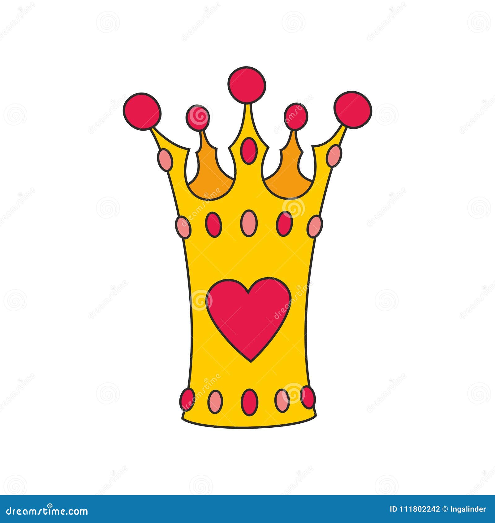 Download Princess Vector Crown With Heart Isolated On White ...