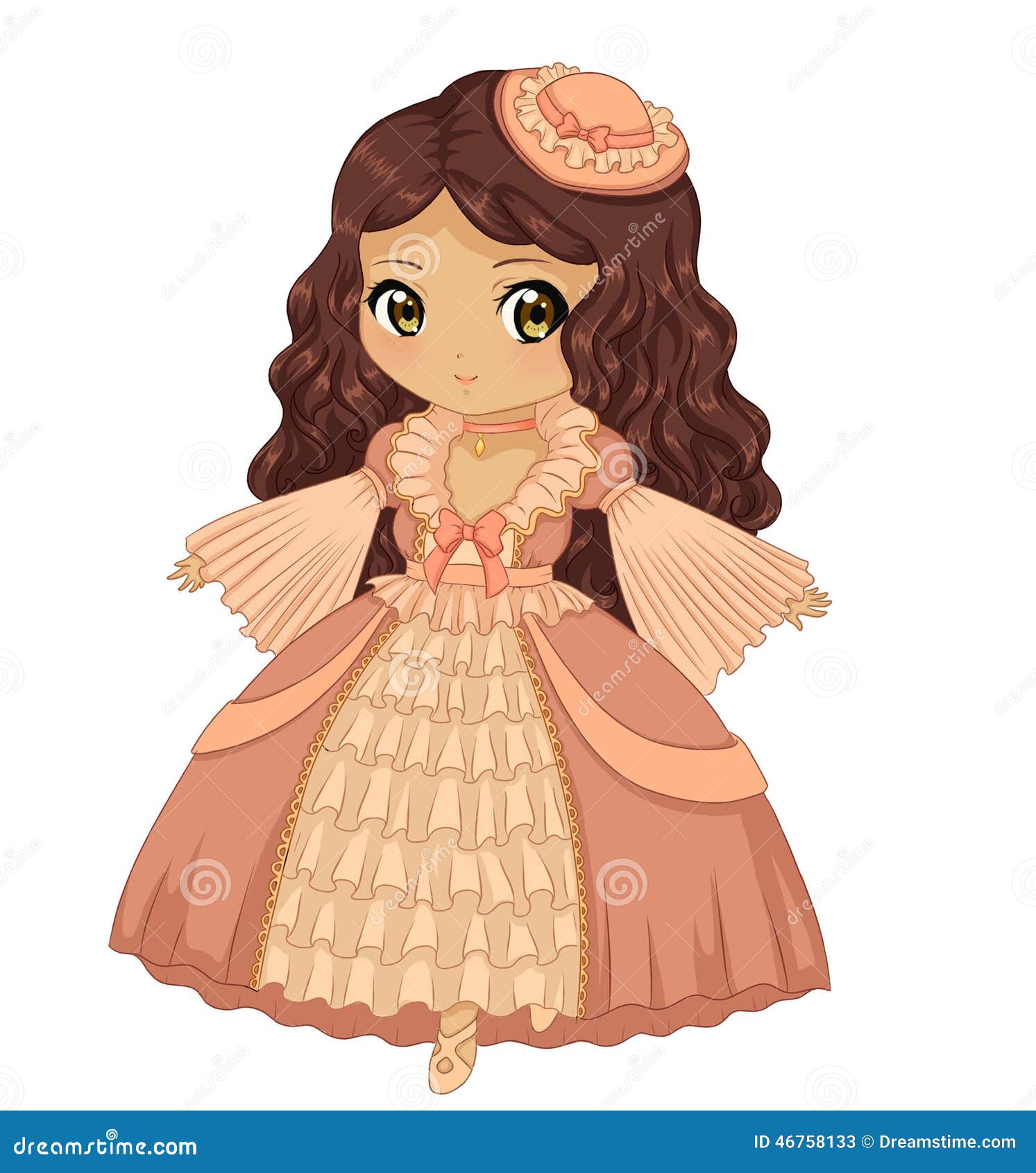 illustration stock princesse de chibi image